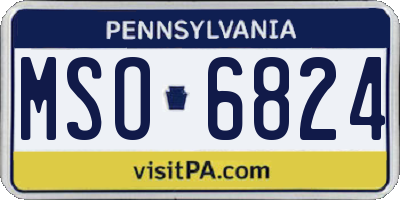 PA license plate MSO6824