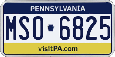 PA license plate MSO6825