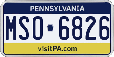 PA license plate MSO6826
