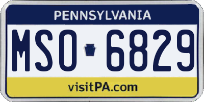 PA license plate MSO6829