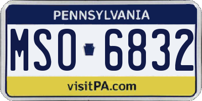PA license plate MSO6832