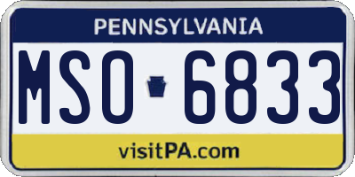 PA license plate MSO6833