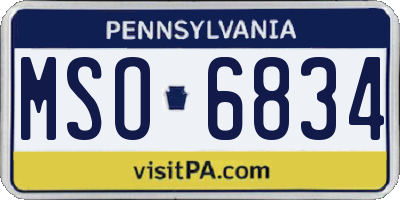 PA license plate MSO6834