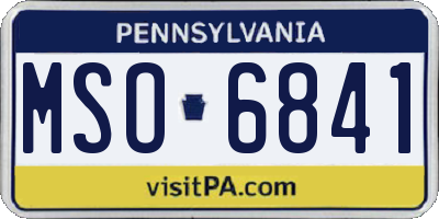 PA license plate MSO6841