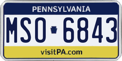PA license plate MSO6843