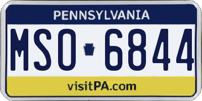 PA license plate MSO6844