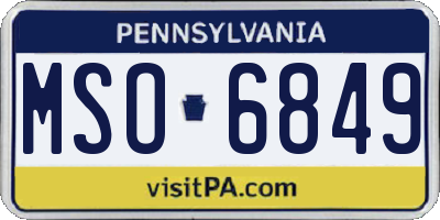 PA license plate MSO6849
