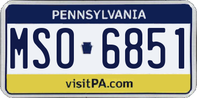 PA license plate MSO6851