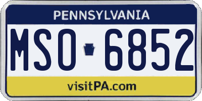 PA license plate MSO6852