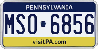PA license plate MSO6856