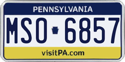 PA license plate MSO6857