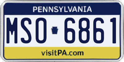 PA license plate MSO6861