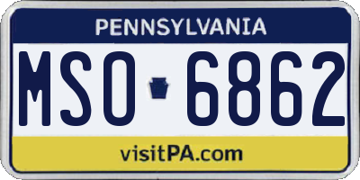 PA license plate MSO6862