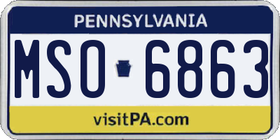 PA license plate MSO6863