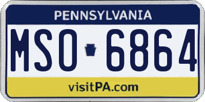 PA license plate MSO6864