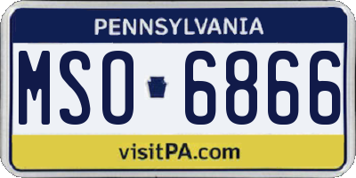 PA license plate MSO6866