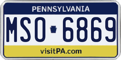 PA license plate MSO6869