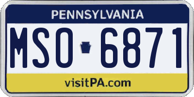 PA license plate MSO6871