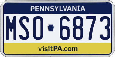 PA license plate MSO6873