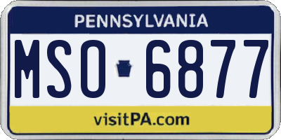 PA license plate MSO6877