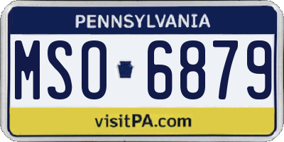 PA license plate MSO6879