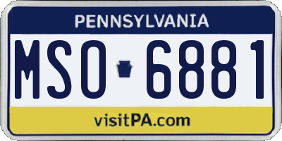 PA license plate MSO6881