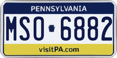 PA license plate MSO6882