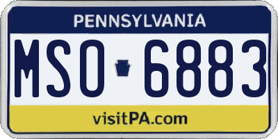 PA license plate MSO6883