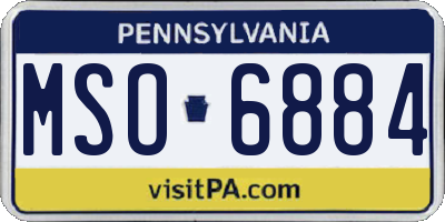 PA license plate MSO6884