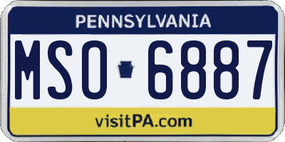PA license plate MSO6887