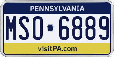 PA license plate MSO6889