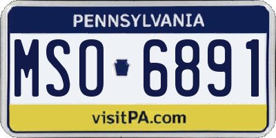 PA license plate MSO6891