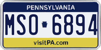 PA license plate MSO6894