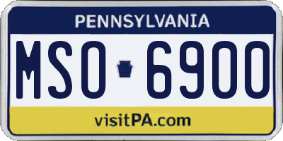 PA license plate MSO6900