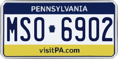 PA license plate MSO6902