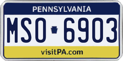 PA license plate MSO6903