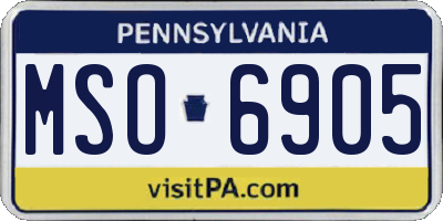 PA license plate MSO6905