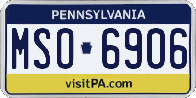 PA license plate MSO6906