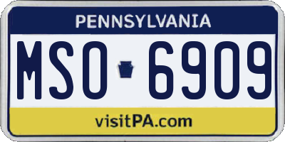 PA license plate MSO6909