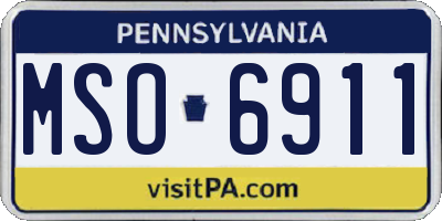 PA license plate MSO6911