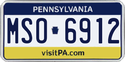 PA license plate MSO6912