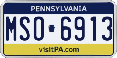 PA license plate MSO6913