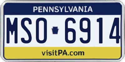 PA license plate MSO6914