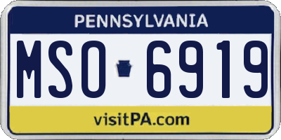 PA license plate MSO6919