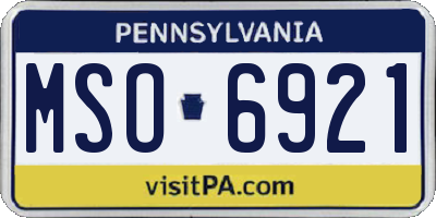 PA license plate MSO6921
