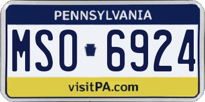 PA license plate MSO6924