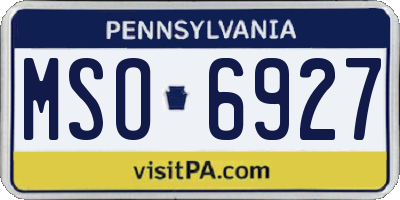 PA license plate MSO6927