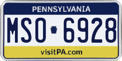 PA license plate MSO6928