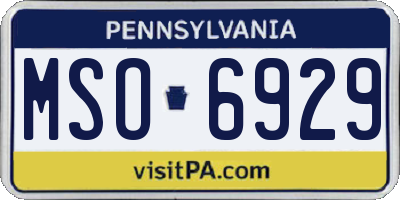 PA license plate MSO6929