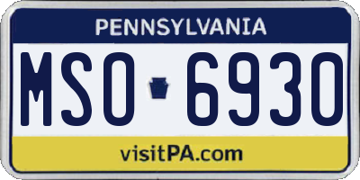 PA license plate MSO6930
